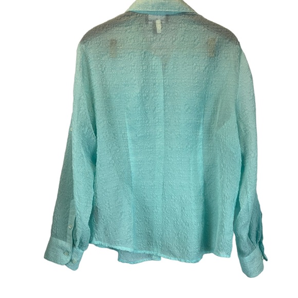 Evan-Picone Adjustable Sleeve Button Up, Mint |16 - Picture 8 of 16